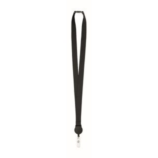 Lanyard de poliéster con cierre de seguridad y clip extensible